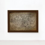 Quadro Vintage Mapa Antigo Moldura Marrom 33x43cm