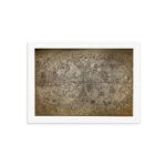 Quadro Vintage Mapa Antigo Moldura Branca 33x43cm