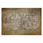 Placa Decorativa Vintage Mapa Antigo 20x30cm