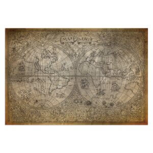 Placa Decorativa Vintage Mapa Antigo