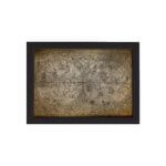 Quadro Vintage Mapa Antigo Moldura Preta 33x43cm