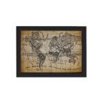 Quadro Vintage Mapa Antigo Meridional Moldura Preta 22x32cm