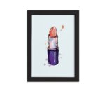 Quadro Maquiagem Batom Moldura Preta 22x32cm