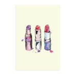 Placa Decorativa Maquiagem Batons Trio 20x30cm