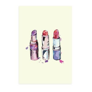 Placa Decorativa Maquiagem Batons Trio 20x30cm