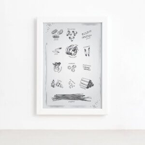 Quadro Cozinha Tipos Massas Italianas Moldura Branca 22x32cm,Quadro Cozinha Tipos Massas Italianas Moldura Branca 22x32cm