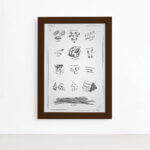 Quadro Cozinha Tipos Massas Italianas Moldura Marrom 22x32cm