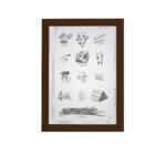 Quadro Cozinha Tipos Massas Italianas Moldura Marrom 33x43cm