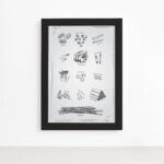Quadro Cozinha Tipos Massas Italianas Moldura Preta 22x32cm