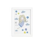 Quadro para Quarto Menina e Flores Verdes Moldura Branca 22x32