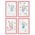 Quadros para Quarto Menina e Flores Moldura Rosa 22x32cm