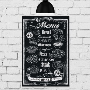 Placa Decorativa MDF Frase Giz Menu Restaurante