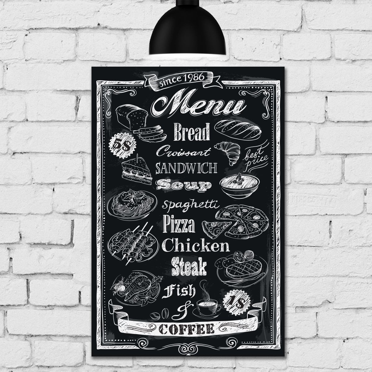 Placa Decorativa MDF Frase Giz Menu Restaurante
