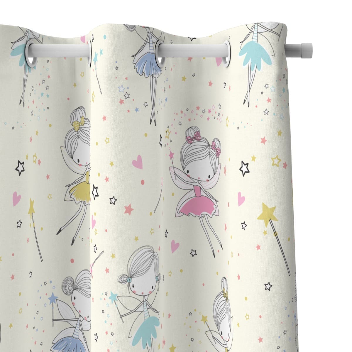 Cortina Infantil para Quarto de Meninas Fadas 2,80m x 1,40m