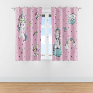 Cortina Infantil Unicórnio Teen para Quarto de Meninas