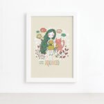 Quadro Signo Aquário Moldura Branca 22x32cm