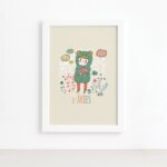 Quadro Signo Áries Moldura Branca 22x32cm