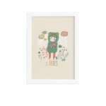 Quadro Signo Áries Moldura Branca 33x43cm