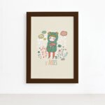 Quadro Signo Áries Moldura Marrom 22x32cm