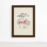 Quadro Signo Câncer Moldura Marrom 22x32cm
