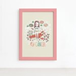 Quadro Signo Câncer Moldura Rosa 22x32cm