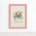 Quadro Signo Capricórnio Moldura Rosa 22x32cm
