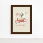 Quadro Signo Escorpião Moldura Marrom 22x32cm
