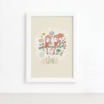 Quadro Signo Gêmeos Moldura Branca 22x32cm