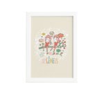 Quadro Signo Gêmeos Moldura Branca 33x43cm