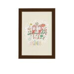 Quadro Signo Gêmeos Moldura Marrom 33x43cm