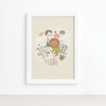 Quadro Signo Leão Moldura Branca 22x32cm