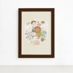Quadro Signo Leão Moldura Marrom 22x32cm