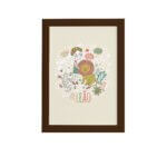 Quadro Signo Leão Moldura Marrom 33x43cm
