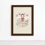 Quadro Signo Libra Moldura Marrom 22x32cm