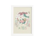 Quadro Signo Peixes Moldura Branca 22x32cm