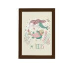 Quadro Signo Peixes Moldura Marrom 33x43cm