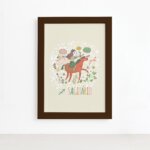 Quadro Signo Sagitário Moldura Marrom 22x32cm