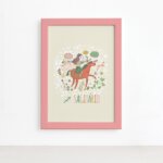 Quadro Signo Sagitário Moldura Rosa 22x32cm