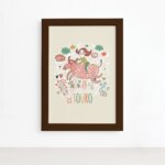 Quadro Signo Touro Moldura Marrom 22x32cm