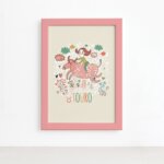 Quadro Signo Touro Moldura Rosa 22x32cm