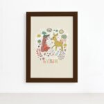 Quadro Signo Virgem Moldura Marrom 22x32cm