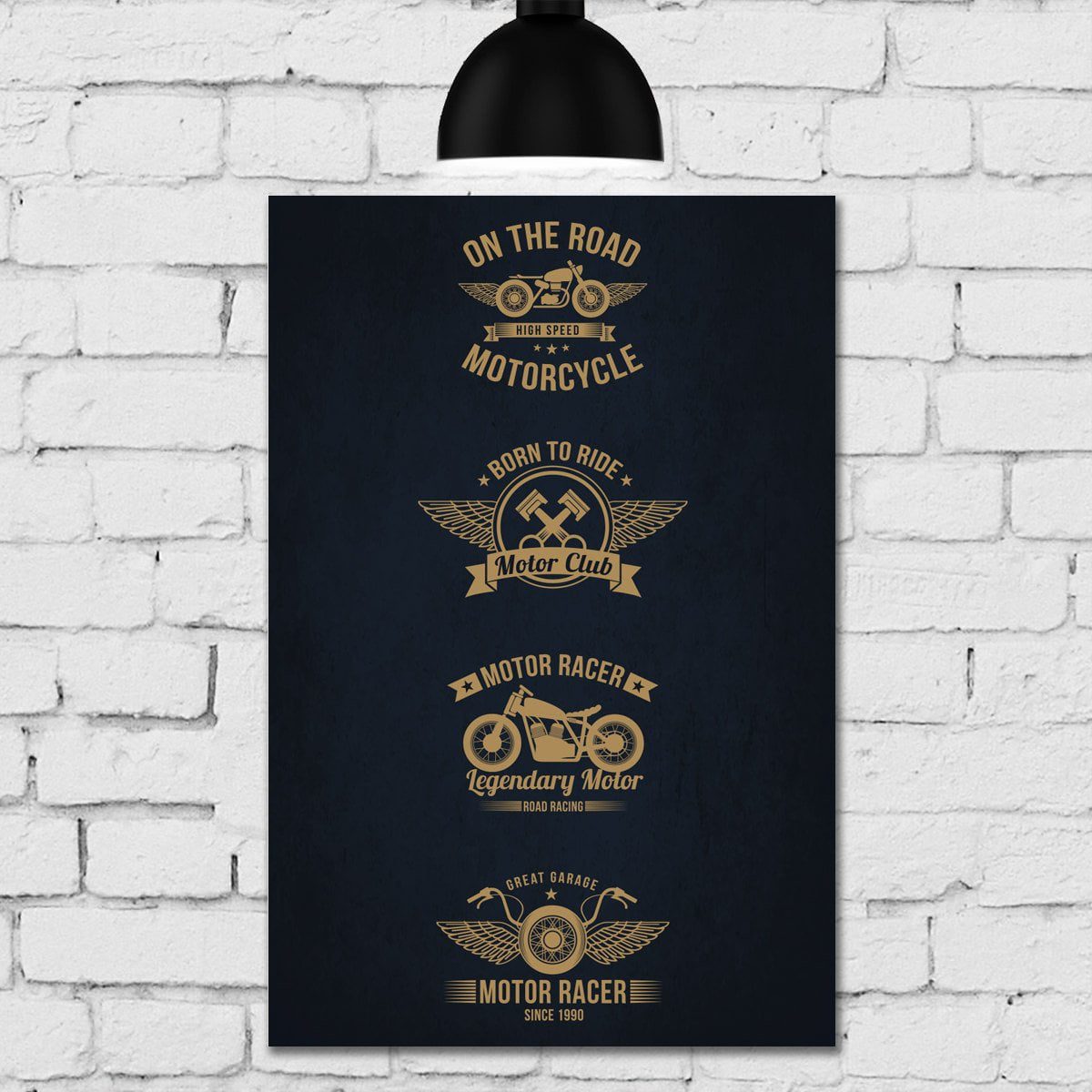 Placa Decorativa MDF Vintage Moto On The Road