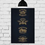 Placa Decorativa MDF Vintage Moto On The Road 30x40