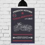 Placa Decorativa MDF Vintage Freedom Motors 30x40