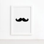 Quadro Decorativa Namorados - Bigode Moldura Branca 22x32cm