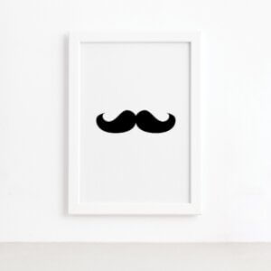 Quadro Decorativa Namorados - Bigode Moldura Branca 22x32cm,Quadro Decorativa Namorados - Bigode Moldura Branca 22x32cm