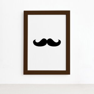 Quadro Decorativa Namorados - Bigode Moldura Marrom 22x32cm,Quadro Decorativa Namorados - Bigode Moldura Marrom 22x32cm