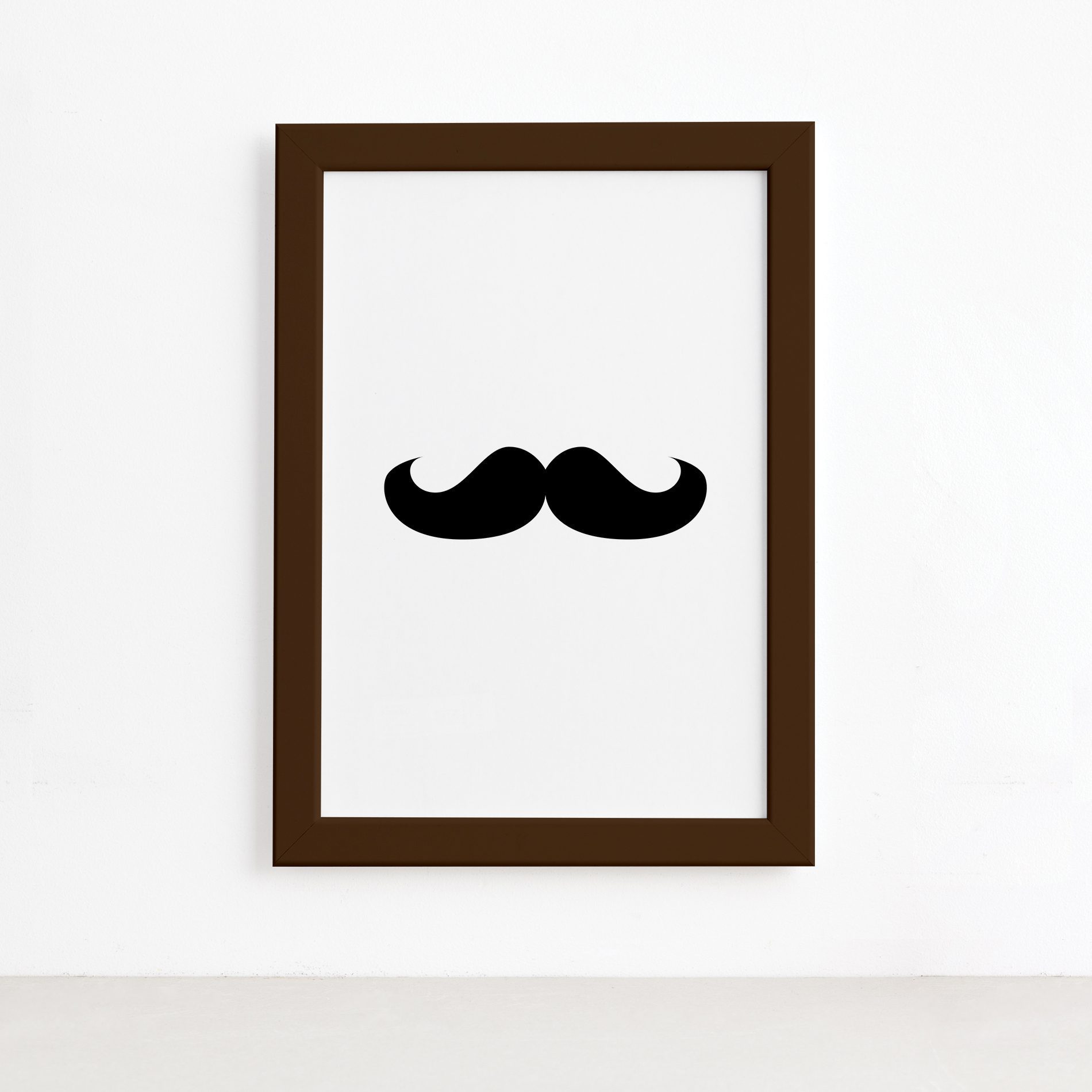 Quadro Decorativa Namorados - Bigode Moldura Marrom 22x32cm,Quadro Decorativa Namorados - Bigode Moldura Marrom 22x32cm