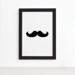 Quadro Decorativa Namorados - Bigode Moldura Preta 22x32cm