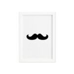 Quadro Decorativa Namorados - Bigode Moldura Branca 33x43cm